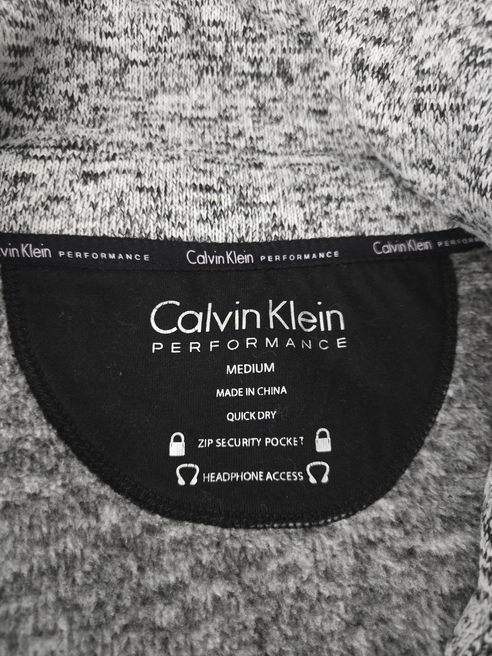 Calvin Klein Performance Women’s Medium Gray Marled Full Zip Fleece Jacket - Picture 4 of 7
